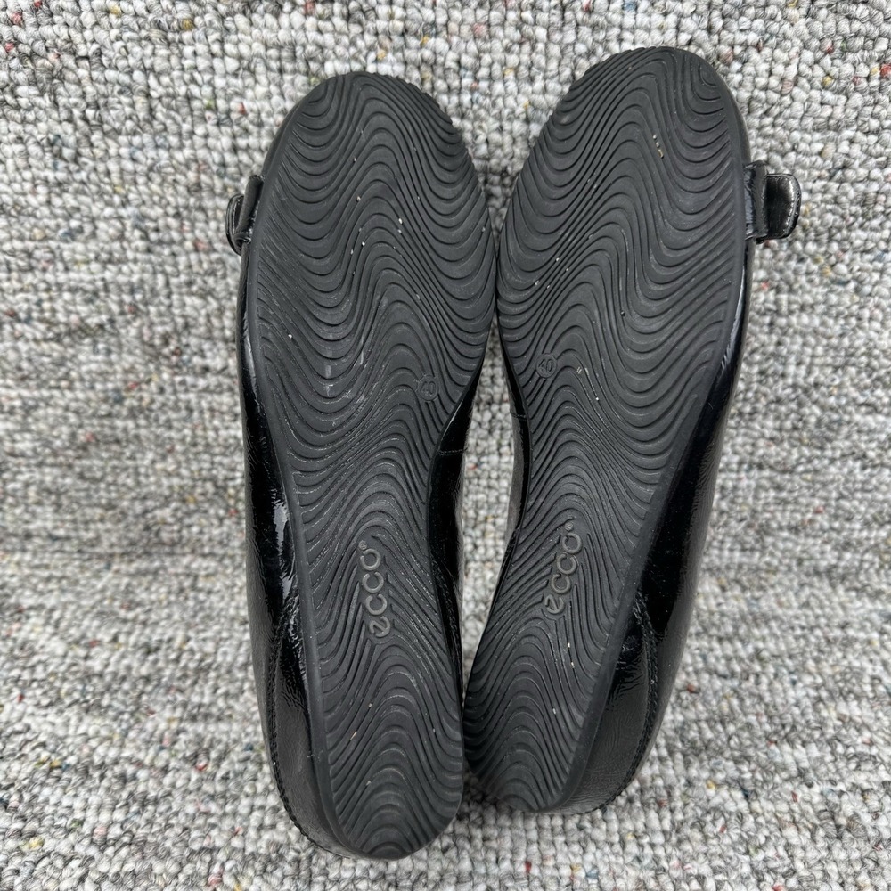 ECCO Abelone Size 40 US 9-9.5 Slip On Shoes Comfort Black Patent Leather Buckle - Picture 10 of 13
